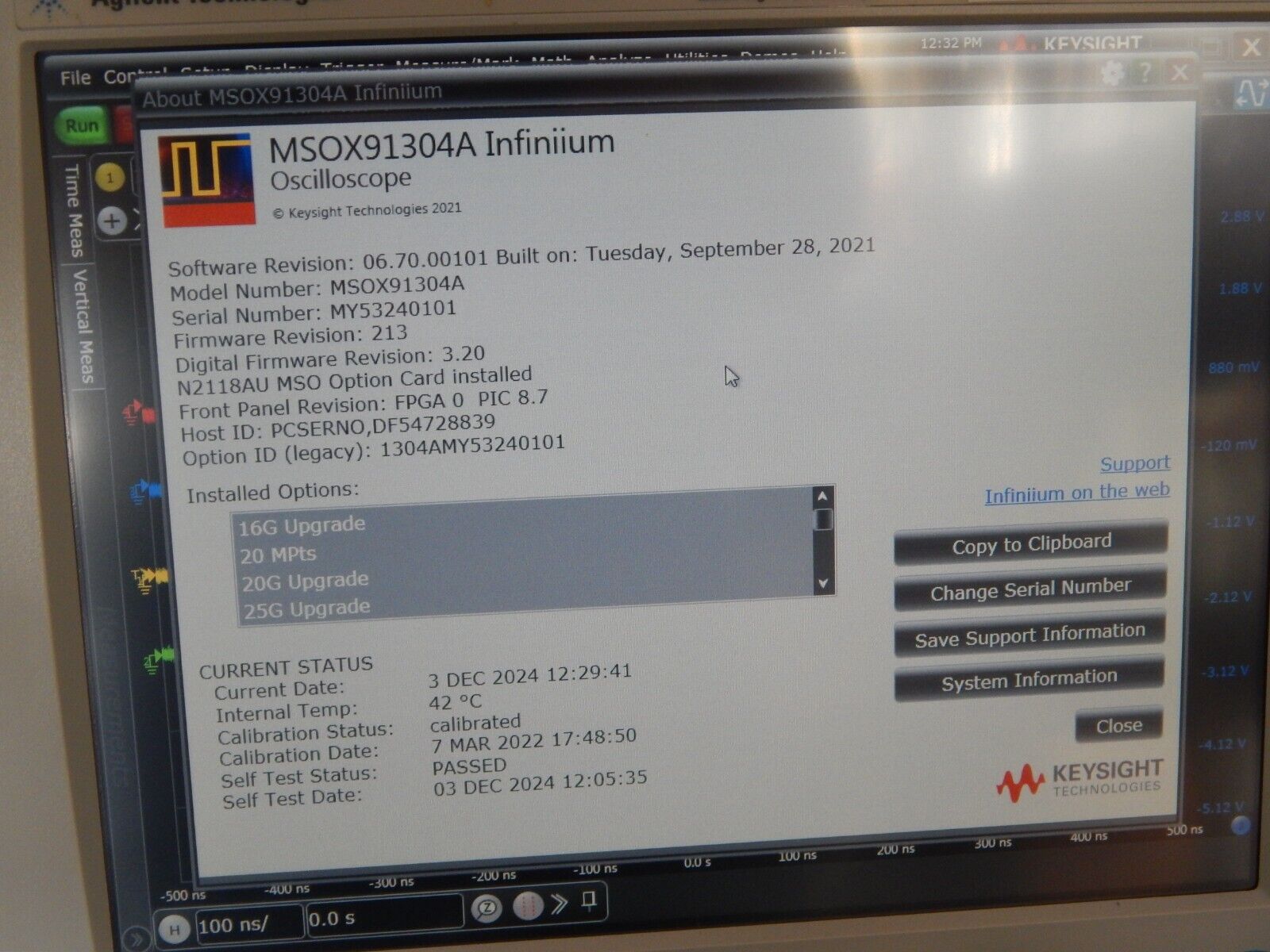 Keysight Infiniium MSOX92504A 25GHz Mixed Signal Oscilloscope Z540 cal 12/2024 Keysight Infiniium MSOX92504A 25GHz Mixed Signal Oscilloscope Z540 cal 12/2024